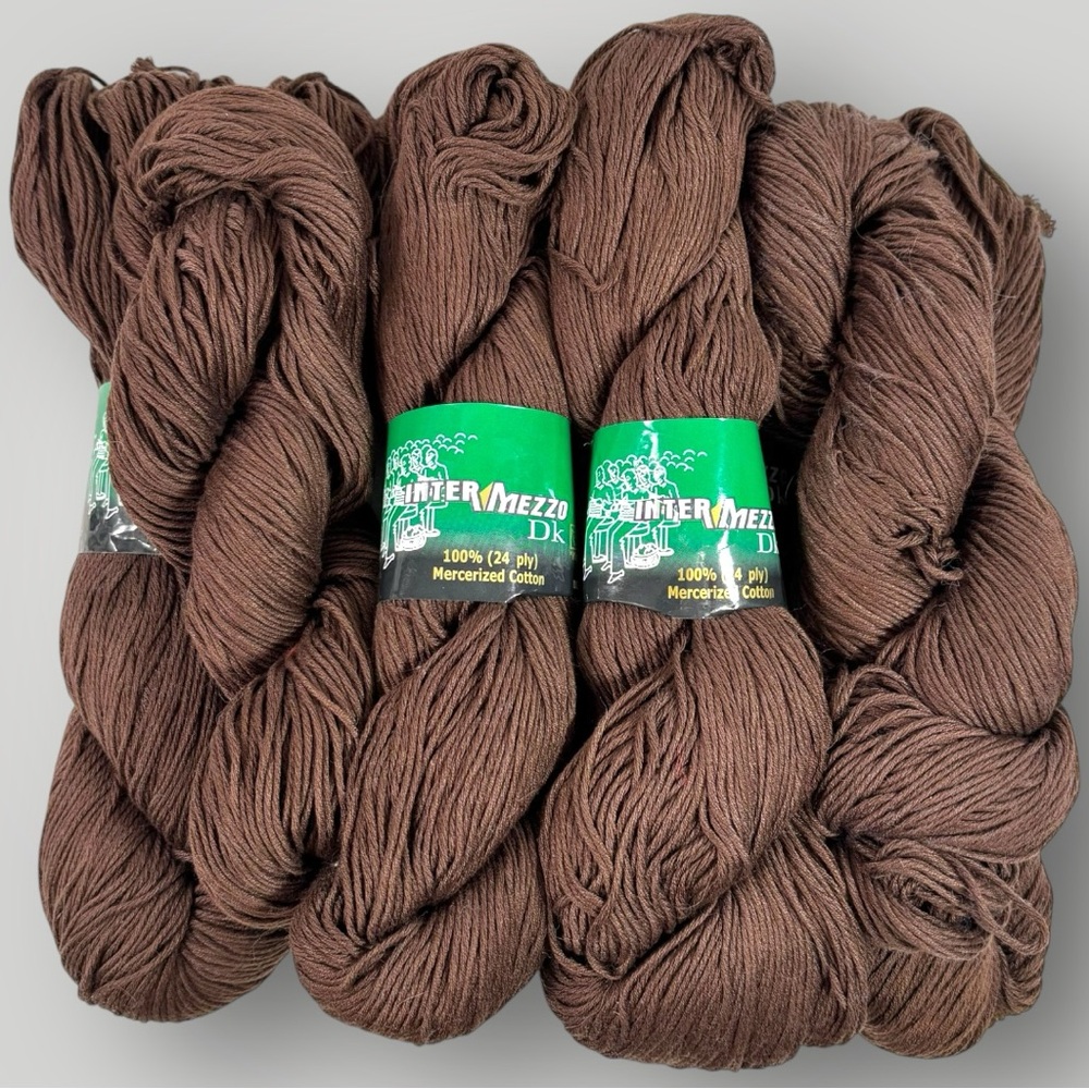 Lot 8 KFI Knitting Fever INTERMEZZO DK Cotton Brown Knit Crochet Yarn 220yds